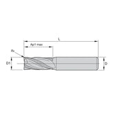 Solid Carbide End Mills • Roughers • Series 4Q03 4Q05 4Q43 • Radius • Inch Weldon - Big-tools Industrial Supply Tools for Metal Cutting